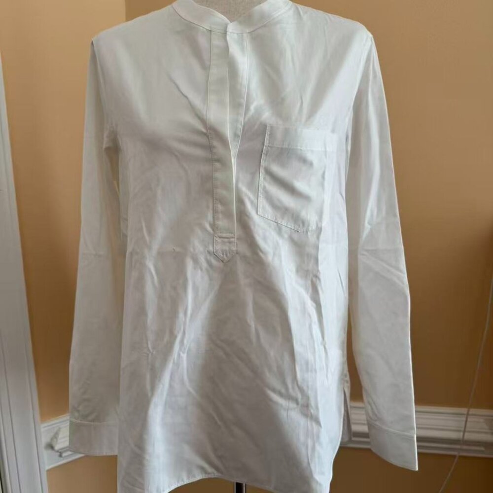 NWT Vince Women White Cotton Shirt, Sz S